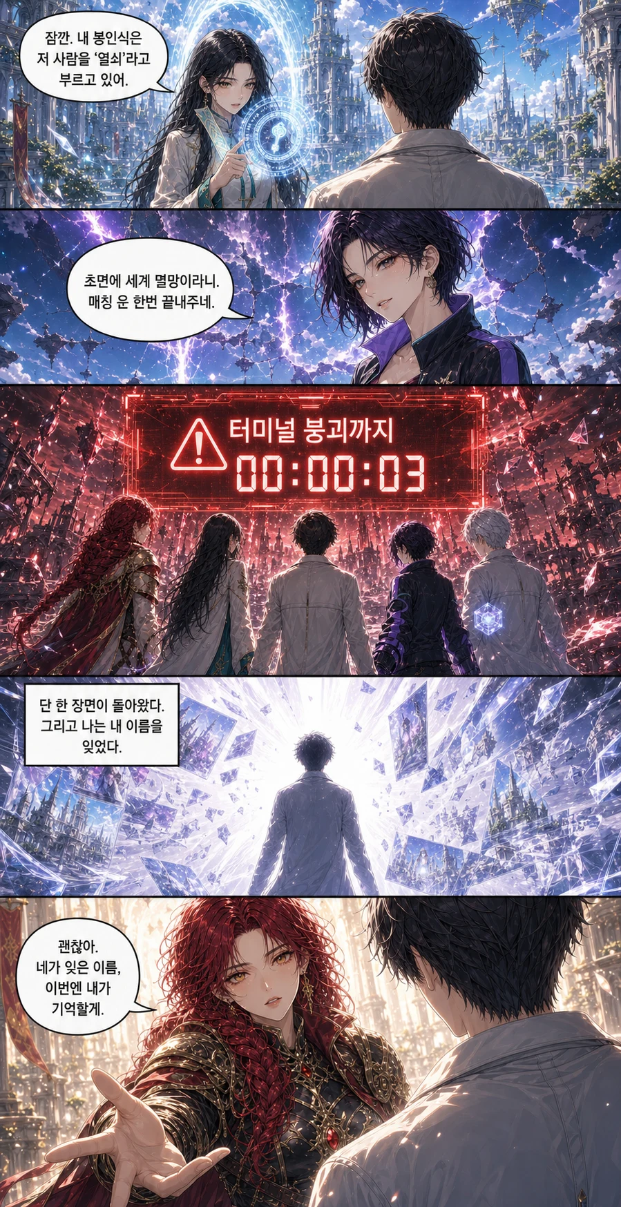 터미널 붕괴와 되감기, 아샤의 약속을 그린 한국 웹툰 두 번째 페이지
